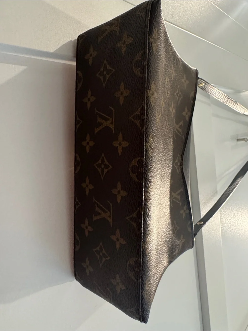 Louis Vuitton Brown Monogram Crossbody with Black Flap and Gold Hardware